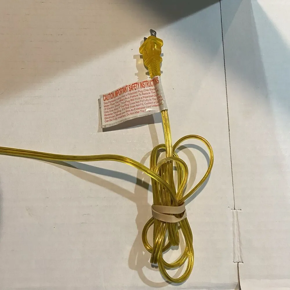 ICONIC YELLOW/BLACK FRINGE FISHNET LEG TABLE LAMP INSPIRED BY A CHRISTMAS STORY
